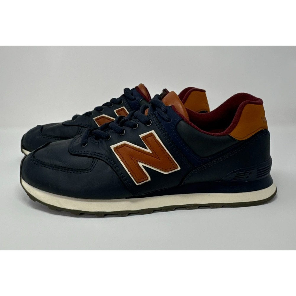 New Balance 574 Sneakers Men's Size 10.5 Natural Indigo Saddle Brown Lifestyle